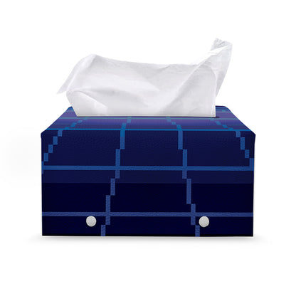 8-Bit Pixel Digital Landscape Print Leather Tissue Box Cover