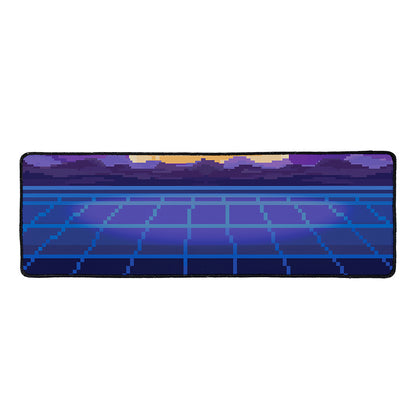 8-Bit Pixel Digital Landscape Print Long Kitchen Mat