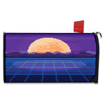 8-Bit Pixel Digital Landscape Print Mailbox Cover