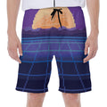 8-Bit Pixel Digital Landscape Print Men's Beach Shorts