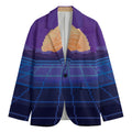 8-Bit Pixel Digital Landscape Print Men's Blazer