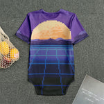 8-Bit Pixel Digital Landscape Print Men's Bodysuit
