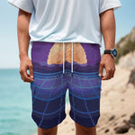 8-Bit Pixel Digital Landscape Print Men's Cargo Shorts