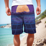 8-Bit Pixel Digital Landscape Print Men's Cargo Shorts