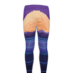 8-Bit Pixel Digital Landscape Print Men's leggings