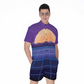 8-Bit Pixel Digital Landscape Print Men's Romper
