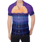 8-Bit Pixel Digital Landscape Print Men's Shirt