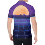 8-Bit Pixel Digital Landscape Print Men's Shirt