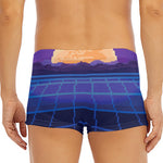 8-Bit Pixel Digital Landscape Print Men's Short Boxer Briefs