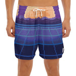 8-Bit Pixel Digital Landscape Print Men's Split Running Shorts