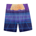 8-Bit Pixel Digital Landscape Print Men's Sports Shorts