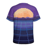 8-Bit Pixel Digital Landscape Print Men's Sports T-Shirt
