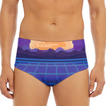 8-Bit Pixel Digital Landscape Print Men's Triangle Swim Briefs