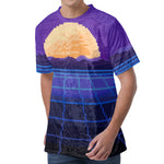 8-Bit Pixel Digital Landscape Print Men's Velvet T-Shirt