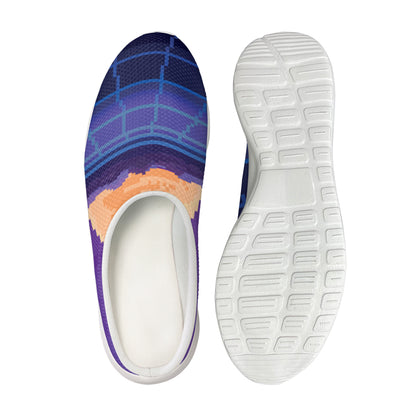 8-Bit Pixel Digital Landscape Print Mesh Casual Shoes