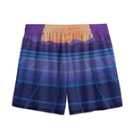 8-Bit Pixel Digital Landscape Print Mesh Shorts