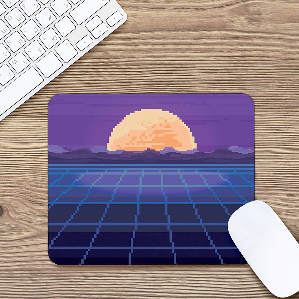 8-Bit Pixel Digital Landscape Print Mouse Pad