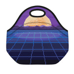 8-Bit Pixel Digital Landscape Print Neoprene Lunch Bag