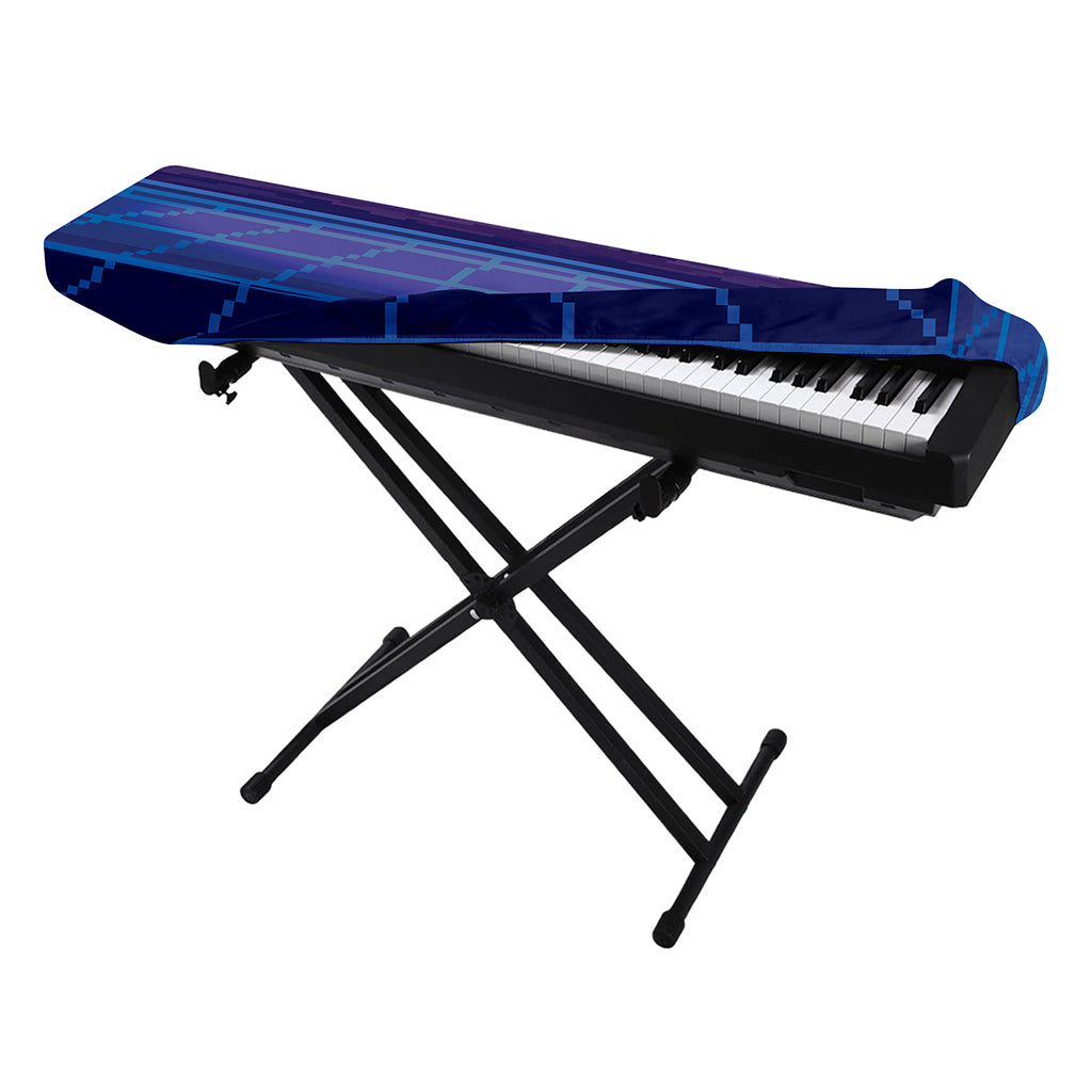 8-Bit Pixel Digital Landscape Print Piano Keyboard Cover