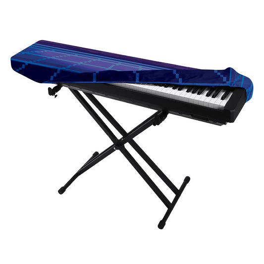 8-Bit Pixel Digital Landscape Print Piano Keyboard Cover