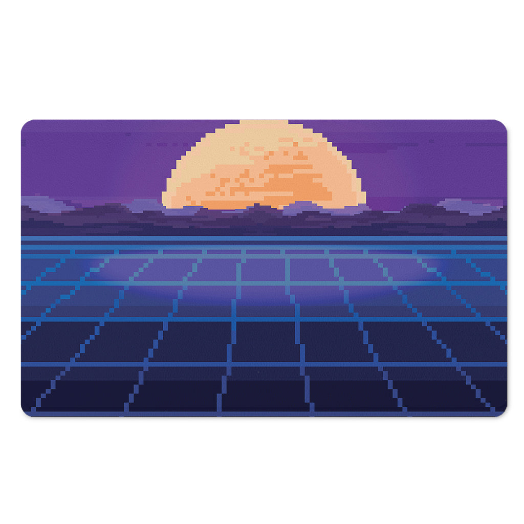 8-Bit Pixel Digital Landscape Print Polyester Doormat