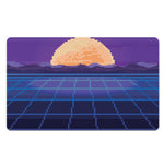 8-Bit Pixel Digital Landscape Print Polyester Doormat