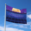 8-Bit Pixel Digital Landscape Print Polyester Flag