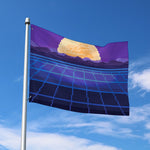 8-Bit Pixel Digital Landscape Print Polyester Flag