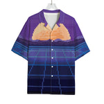 8-Bit Pixel Digital Landscape Print Rayon Hawaiian Shirt