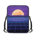8-Bit Pixel Digital Landscape Print Rectangular Crossbody Bag