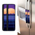 8-Bit Pixel Digital Landscape Print Refrigerator Handle Covers