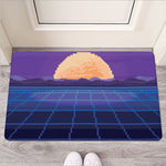 8-Bit Pixel Digital Landscape Print Rubber Doormat