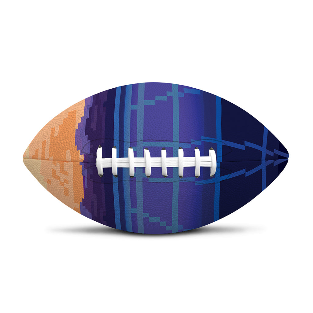 8-Bit Pixel Digital Landscape Print Rugby Ball