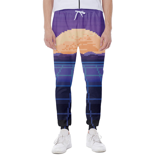 8-Bit Pixel Digital Landscape Print Scuba Joggers