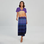 8-Bit Pixel Digital Landscape Print Short Sleeve Maxi Dress