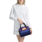 8-Bit Pixel Digital Landscape Print Shoulder Handbag