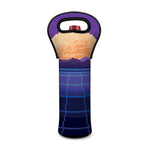 8-Bit Pixel Digital Landscape Print Single Neoprene Wine Tote