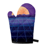 8-Bit Pixel Digital Landscape Print Single Oven Mitt