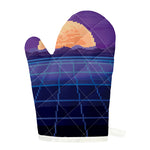 8-Bit Pixel Digital Landscape Print Single Oven Mitt