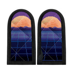 8-Bit Pixel Digital Landscape Print Skillet Handle Cover