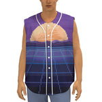 8-Bit Pixel Digital Landscape Print Sleeveless Baseball Jersey
