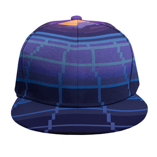 8-Bit Pixel Digital Landscape Print Snapback Cap