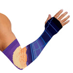 8-Bit Pixel Digital Landscape Print Sun Protection Arm Sleeves