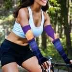 8-Bit Pixel Digital Landscape Print Sun Protection Arm Sleeves