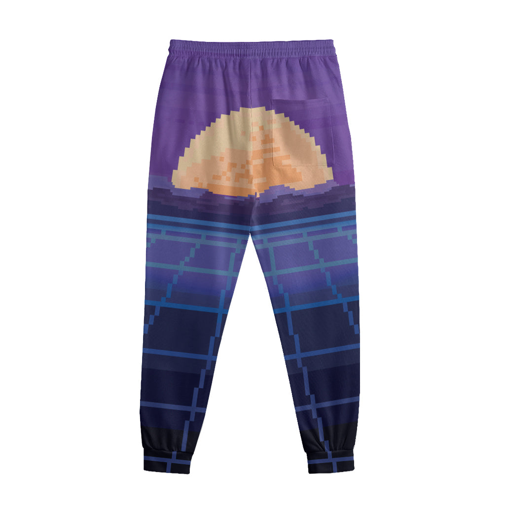 8-Bit Pixel Digital Landscape Print Sweatpants