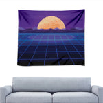 8-Bit Pixel Digital Landscape Print Tapestry