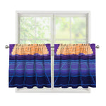 8-Bit Pixel Digital Landscape Print Tier Curtains