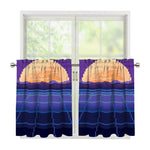 8-Bit Pixel Digital Landscape Print Tier Curtains