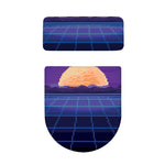 8-Bit Pixel Digital Landscape Print Toilet Lid And Tank Cover Set