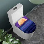 8-Bit Pixel Digital Landscape Print Toilet Lid Cover